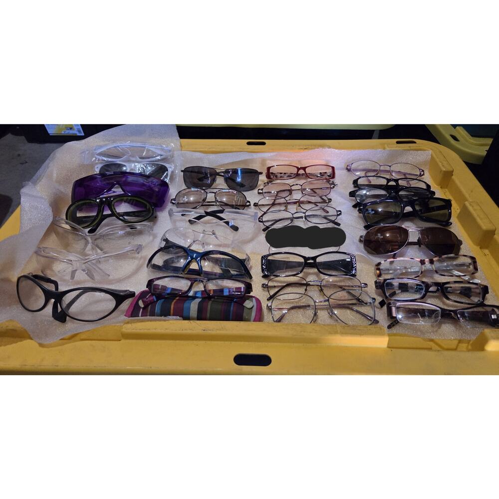 Mixed Lot of 28 Fashionable, prescription glasses, safety goggles, and more